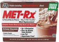 🍫 met-rx extreme chocolate meal replacement powder, 2.54 oz, box of 40 sachets logo