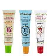 🌹 rosebud perfume co. tube 3 pack: exotic tropical ambrosia, fragrant rose & mandarin, and delicious strawberry lip balms logo