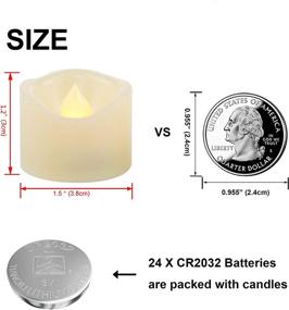 img 3 attached to 🕯️ Flameless LED Tea Lights: 24 Pack Battery Operated Candle Set for Home Décor, Weddings, and Events - Cream White, Flickering & Wave Open Design