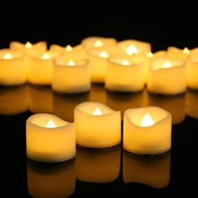 img 1 attached to 🕯️ Flameless LED Tea Lights: 24 Pack Battery Operated Candle Set for Home Décor, Weddings, and Events - Cream White, Flickering & Wave Open Design