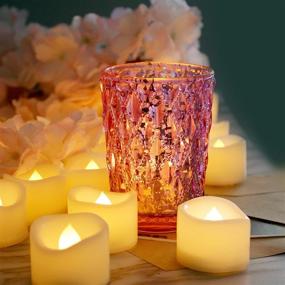 img 2 attached to 🕯️ Flameless LED Tea Lights: 24 Pack Battery Operated Candle Set for Home Décor, Weddings, and Events - Cream White, Flickering & Wave Open Design