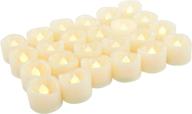 🕯️ flameless led tea lights: 24 pack battery operated candle set for home décor, weddings, and events - cream white, flickering & wave open design логотип