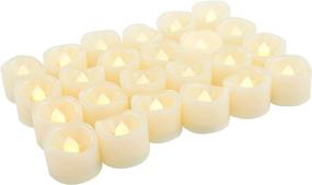 img 4 attached to 🕯️ Flameless LED Tea Lights: 24 Pack Battery Operated Candle Set for Home Décor, Weddings, and Events - Cream White, Flickering & Wave Open Design