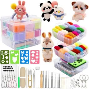 img 4 attached to 🧶 109-Piece Needle Felting Kit: Complete DIY Craft Set with 36 Colors Wool Roving, Tools, and Storage Box – Ideal for Animal Home Decoration, Birthday Gifts