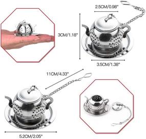 img 1 attached to ☕ Набор Gutsdoor из 4 шаров для заваривания чая - чайные фильтры из нержавеющей стали с цепочкой и подставками - фильтры для чашек, кружек и заварных чайников.