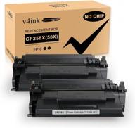 🖨️ v4ink compatible 58x toner cartridge 2pk - high yield replacement for hp 58a 58x cf258x toner - for hp pro m404/m428 series printers logo