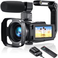 🎥 4k camcorder for vlogging - melcam video camera 48mp 60fps with wifi, ips touch screen, ir night vision, time-lapse, external mic, stabilizer, hood, 2.4g remote control, battery charger - perfect for youtube logo