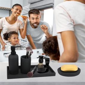 img 3 attached to 🛁 Complete your Bathroom Décor with our 4-Piece Resin Bathroom Accessory Set in Matte Black
