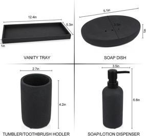 img 1 attached to 🛁 Complete your Bathroom Décor with our 4-Piece Resin Bathroom Accessory Set in Matte Black