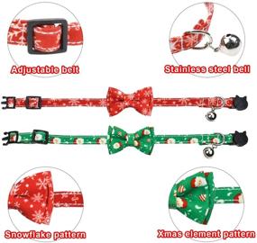 img 1 attached to Malier Christmas Cat Collar: Snowflake Bow Tie and Bell, Adorable Adjustable Collar for Kitten Kitty Cats Puppy