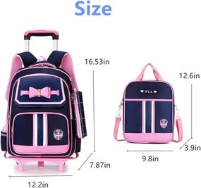 img 3 attached to MITOWERMI Bowknot Rolling Backpack - Ideal Schoolbag and Kids' Backpack for Enhanced SEO