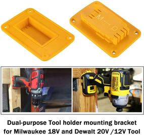 img 3 attached to 🔧 Lot of 5 Yellow Tool Mounts for Dewalt 20V and 12V Drills, Compatible with Milwaukee M18 Tool Holder and Hanger