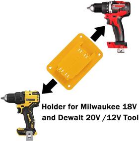 img 2 attached to 🔧 Lot of 5 Yellow Tool Mounts for Dewalt 20V and 12V Drills, Compatible with Milwaukee M18 Tool Holder and Hanger