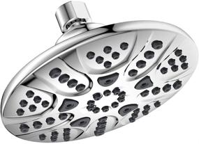 img 4 attached to 💦 Newest High Pressure 6 Inch Fixed Shower Head with 5 Functions | Hopopro - Wall Mount Bathroom Rainfall Shower Head for Luxury Shower Experience and High Flow Water | Best Shower Head