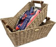 📦 versatile jumbo seagrass storage baskets with stain-resistant wooden handles - set of 2 logo