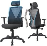 komene ergonomic mesh office chair - high back desk chair with storage function & thick seat cushion - adjustable head & arm rests - executive computer desk chair with height adjustment - task chair logo