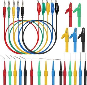 img 4 attached to 🔌 Versatile CAMWAY 25pcs Back Probe Test Lead: Enhance Multimeter Diagnosis with 15pcs Back Probe Pins, 5pcs Banana Plug to Alligator Clip, and 5 PCS Alligator Clips for Circuit Testing