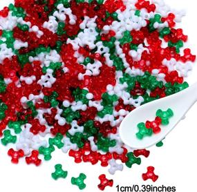 img 2 attached to 🎄 Christmas Holiday Candy Cane Beaded Ornament Craft Kit - Includes 1600 Pieces of 0.38 Inch Plastic Tri Beads and Beading Wire for Festive Christmas Tree Decoration