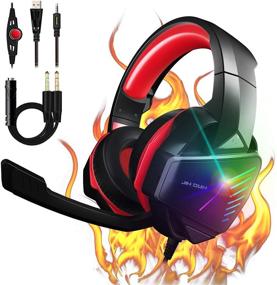 img 4 attached to 🎧 2021 Upgrade: Immerse in 7.1 Surround Sound Gaming Experience with Mic PC Headset Featuring Noise Canceling & 50mm Drivers for Xbox One, PS4, Switch, PC, Mac, Laptop