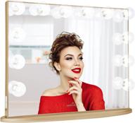 💄 зеркало impressions hollywood glow plus vanity mirror: гламурное шампанское золотое зеркало для макияжа с освещением, регулировкой яркости и usb-портами для спальни и гардеробной комнаты. логотип