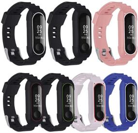 img 1 attached to KOMI Compatible For Xiaomi Mi Band 4/3 Strap Bracelet Sports Wrist Strap Colorful Wristband Replacement For Mi Band 4/Mi Band 3 Smart Accessories(Black/Red)