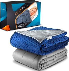 img 4 attached to 🛌 RelaxEden Adult Weighted Blanket: Ultimate Comfort & Therapeutic Benefits, 15 lbs, 60”x 80” Size, Premium Glass Beads, Removable Duvet, Washable Cover, 100% Soft Cotton
