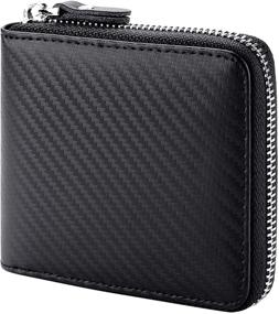 img 4 attached to Huztencor Zipper Leather Blocking Wallet for Men - Wallets, Card Cases & Money Organizers