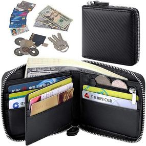 img 2 attached to Huztencor Zipper Leather Blocking Wallet for Men - Wallets, Card Cases & Money Organizers