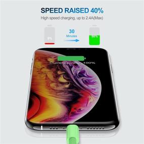 img 2 attached to 🔋 3 Pack Apple MFi Certified iPhone Chargers (6ft) in Green - Fast Charging Lightning to USB Cords for iPhone 11/11Pro/X/XS/XR/8/7/6