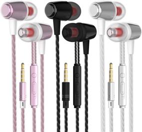 img 4 attached to 🎧 MUNSKT M1 Earbud Headphones: Ultimate Stereo Sound, Noise Isolation, Tangle-Free | Perfect for iOS and Android Smartphones | Pink, Silver, and Black Edition