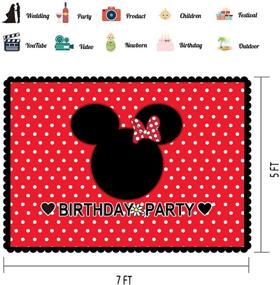 img 3 attached to WOLADA 7x5ft Red Mouse Birthday Backdrop for Baby Birthday Party Photography - Studio Props 11331