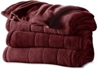 🔥 cozy up in comfort: sunbeam heated microplush blanket, queen size, 10 heat settings - garnet edition logo