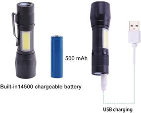 img 3 attached to 🔦 KunHe Black Light Mini Flashlight Small and Lantern Combo: USB Rechargeable UV Flashlights 395 nm – Ideal for Detecting Dog Urine, Pet Stains, and Bed Bugs (Pack of 2)
