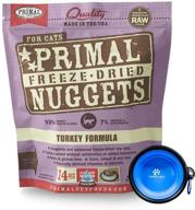 primal pet food - usa-made freeze dried cat food nuggets bundle with hotspot pet food bowl logo