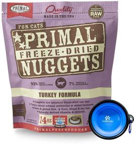 img 1 attached to Primal Pet Food - USA-Made Freeze Dried Cat Food Nuggets Bundle with Hotspot Pet Food Bowl