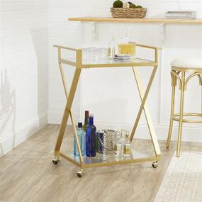 img 4 attached to 🛒 Gold Silverwood Serving Cart, 16L x 26W x 34H in