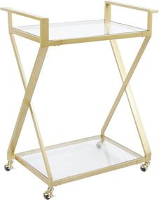 img 3 attached to 🛒 Gold Silverwood Serving Cart, 16L x 26W x 34H in