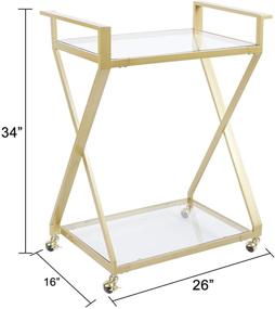 img 1 attached to 🛒 Gold Silverwood Serving Cart, 16L x 26W x 34H in