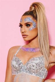 img 2 attached to Hemway Rose Gold Holographic Mix Glitter Chunky - Versatile Dust Powder for Crafts, 🌸 Halloween Decorations, Costumes, Makeup, Face, Eyes, Body, Nails, Skin, Hair - Festival Use - 10g