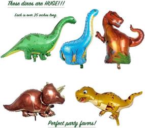 img 3 attached to 🦖 Dinosaur Balloons Garland Kit: Perfect for Birthdays, Baby Showers, and More! Features T Rex, Velociraptor, Brontosaurus,