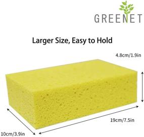 img 3 attached to 🧽 Large Car Wash Sponges, Multi-Use Scrub for Car and Kitchen Cleaning - 3 Pack Yellow Cellulose Sponges, Environmentally Safe Biodegradable by Greenet