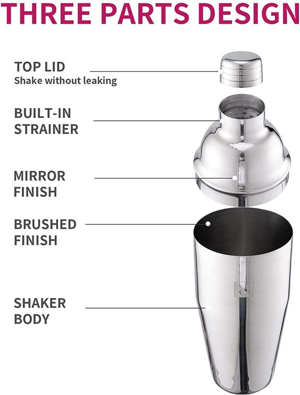 KITESSENSU Cocktail Shaker Set with Stainless Steel, alcohol