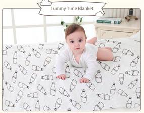 img 3 attached to Organic Cotton Muslin Swaddle Blankets for Babies & Toddlers - Long Ripple Wrap for Extra Comfort