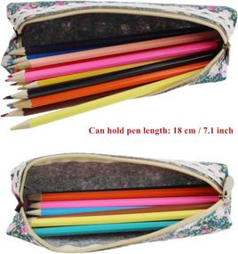 img 1 attached to 🌸 LJY Set of 5 Assorted Floral Canvas Pen Holders – Stationery Pencil Pouches for Convenient Organization and Versatile Cosmetic Bags