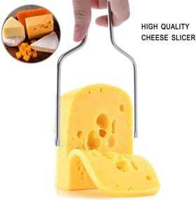 img 1 attached to 🧀 Premium Stainless Steel Cheese Slicer and Knives Set - Effortlessly Slice Soft and Hard Cheeses - Professional Grade Kitchen Tools with Wire Cutter