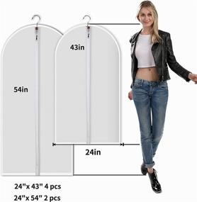 img 3 attached to 👕 Storage and Travel Suit Bag Set - Allhom Hanging Garment Bag 6-Pack (24"x43") & 2-Pack (24"x54") with Sturdy Zipper and 4pcs/2pcs