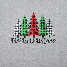 img 2 attached to 🎄 Festive and Fun: Women's Merry and Bright Shirt - Leopard Printed Plaid Christmas Trees Long Sleeve Sweatshirts Xmas Graphic Tees