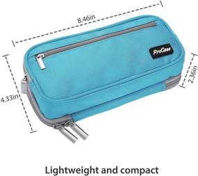 img 3 attached to 🖊️ Durable ProCase Two Layers Big Capacity Pencil Case Pen Bag - Blue Ideal for Marker Organization, School Supplies, Office Storage, and Desk Organizing