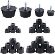 🔷 hilitchi round black rubber feet bumpers pads with stainless steel washer and screws - assortment kit for cutting boards, amps, cabinets, desks, tables, and couches logo