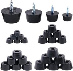 img 4 attached to 🔷 Hilitchi Round Black Rubber Feet Bumpers Pads with Stainless Steel Washer and Screws - Assortment Kit for Cutting Boards, Amps, Cabinets, Desks, Tables, and Couches